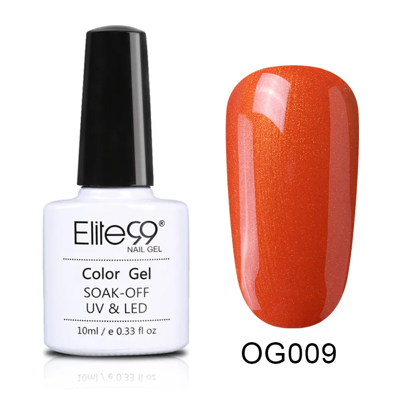 OG009 Elite99 10 мл, оранжевый чистый цвет УФ-Гель-лак Декоративный Лак для ногтей замочить УФ гель лак для ногтей маникюр Бегония серия Гель-лак - Цвет: OG009