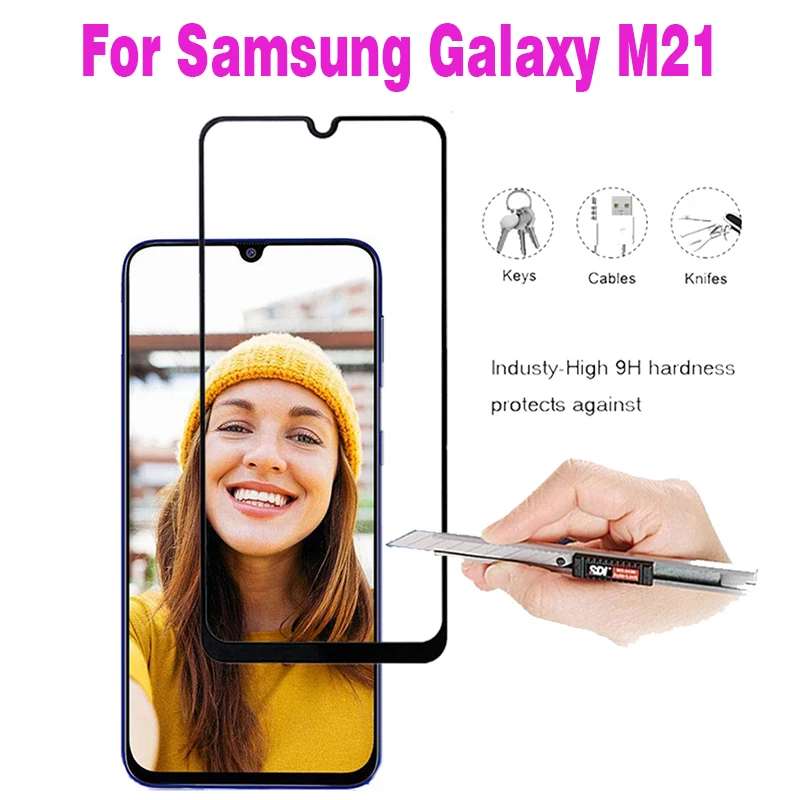 Закаленное 3d-стекло для Samsung Galaxy M21 полноэкранная Взрывозащищенная защитная
