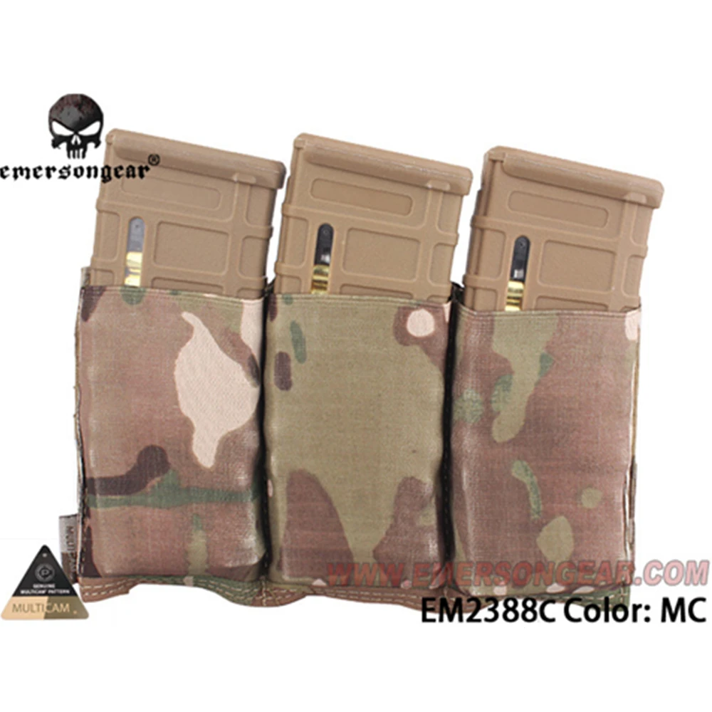 Emersongear Emerson, тройной подсумок, 5,56, подсумок, Molle, лямки, открытый верх, нейлоновая, тактическая, поясная сумка, портативный, подсумок