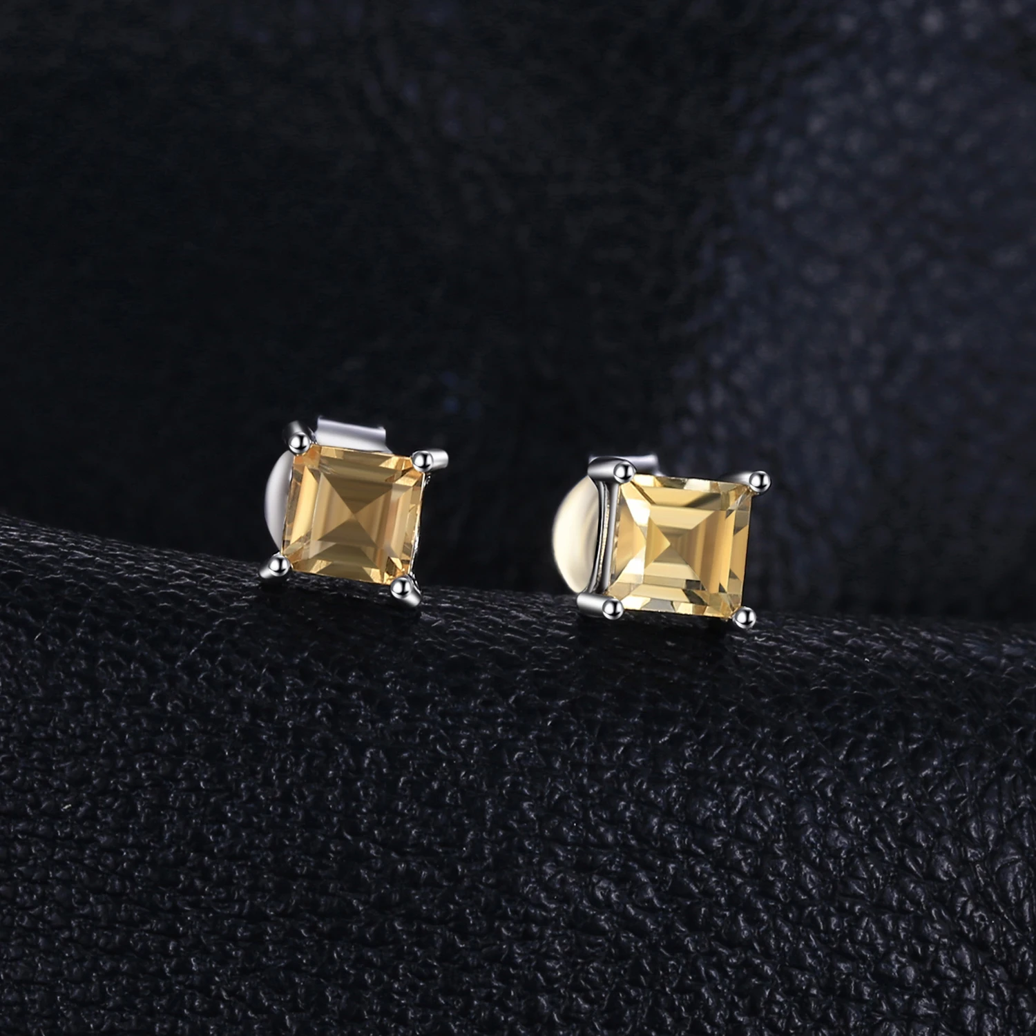 JewelryPalace квадратный натуральный цитрин серьги гвоздики 925 стерлингового серебра