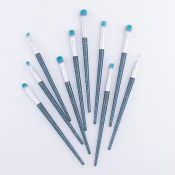 

Makeup Brushes Set 10pcs/lot Eye Make Up Brush Eyeshadow Blending Eyeliner Eyelash Eyebrow Cosmetic Kit Crystal quicksand