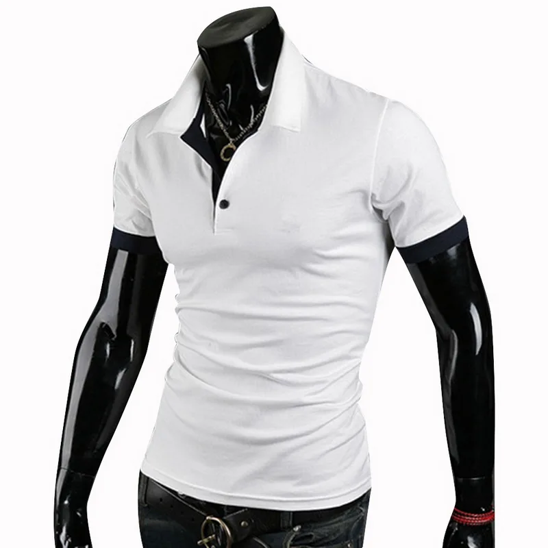 Мужская рубашка поло, новинка, летняя, короткий рукав, отложной воротник, тонкая, повседневная, дышащая, одноцветная, деловая рубашка - Цвет: White