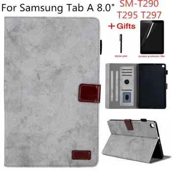 

For Samsung Galaxy Tab A 8.0\" inch 2019 tablet SM-T290 T295 T297 PU leather cover case PU Leather Protective Case + gift