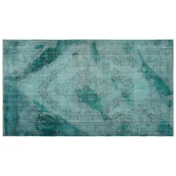 

Handmade Turquoise Vintage Overdyed Turkish Area Rug 173x305 Cm-5'8''X10'0''