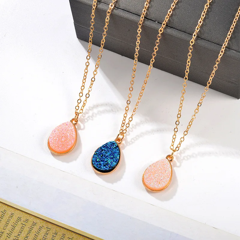 

2019 new personality Water droplets Shining chain long chain charm simple necklace autumn and winter women men's jewelry gifts