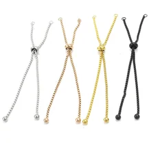 3 шт./лот нержавеющая сталь регулируемый ползунок цепи для самостоятельного изготовления ювелирных изделий петли Разъем Подвески Браслеты Аксессуары