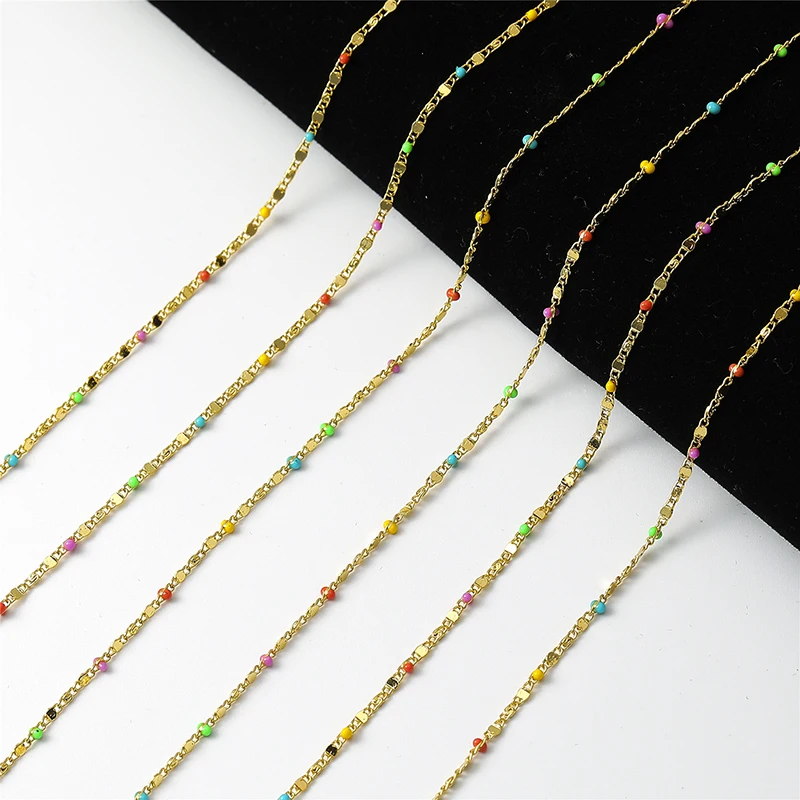 JUYA 10 Meters oll Multicolor Copper O-Line Necklace Chains DIY Handmade Jewelry Findings Accessories For Neckalces Making