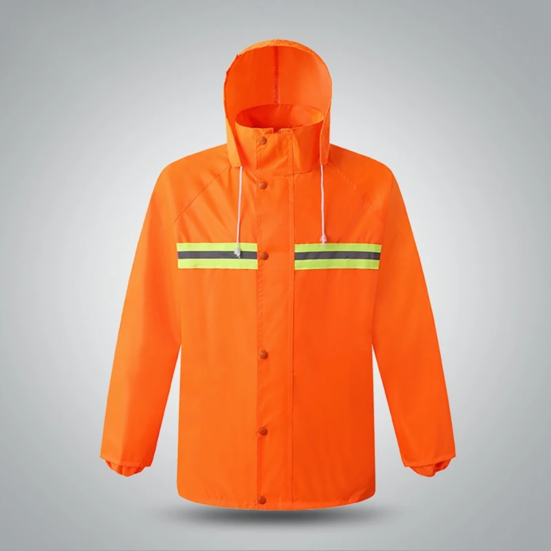 

Raincoat Reflective Rain Pants Suit Hooded Long Sleeve Jacket Pants Kit High Visibility Windproof Waterproof Traffic Car