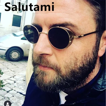 

2020 New Fashion Hollow Out Alloy Frame Punk Sunglasses For Men Vintage Metal Small Steampunk Sun Glasses Women Chic Shades