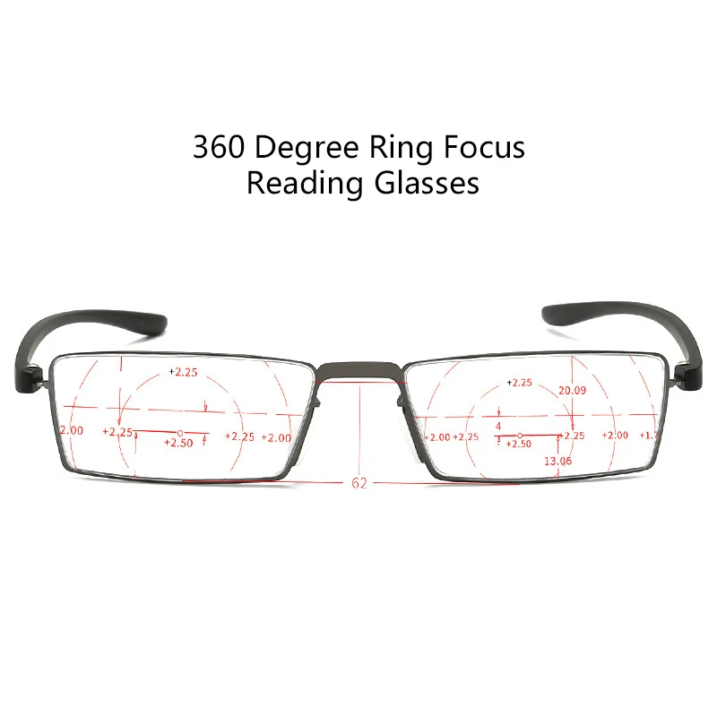 Прогрессивные бифокальные очки для чтения для мужчин и женщин, анти-синий светильник, очки для чтения, 360 градусов, кольцо, фокус, очки для пресбиопии, диоптрий