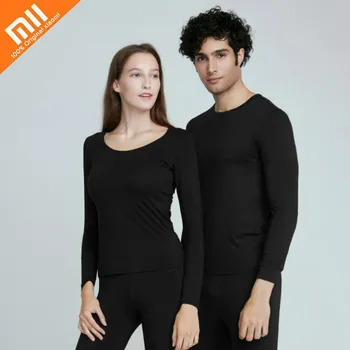 

Xiaomi Far Infrared Warm Clothing Solid Color Heating Autumn Winter Clothing Tights Men Women Round Neck Intimates Underwear