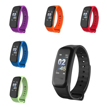 

Women Sports Watches C1 Smart Band Blood Pressure Fitness Tracker Heart Rate Monitor Smart Bracelet Men