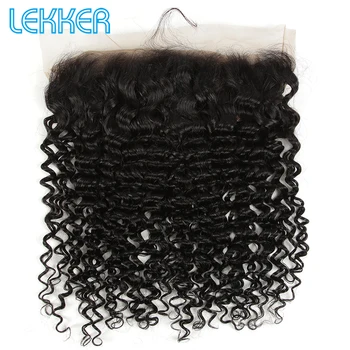 

Lekker Hair Water Wave Frontal Peruvian Human Hair Lace Frontal Closure 13x4 Free Part Swiss Lace 100% Remy Hair Extensions