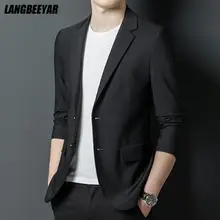 High End Brand Casual Fashion Elegant Slim Fit Designer Blazer Jacket Expensive Dress Suit For Men New Style Men's Clothing High End Brand Casual Fashion Elegant Slim Fit Designer Blazer Jacket Expensive Dress Suit For Men New Style Men's Clothing