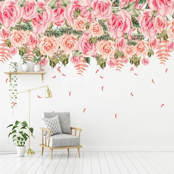 

Custom Photo Wallpaper Modern Minimalist Hand Painted 3D Rose Flower Mural Living Room Bedroom Self-Adhesive Waterproof Stickers