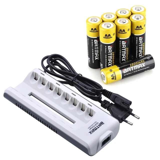 1.2V AA + AAA NI-MH Rechargeable AA Battery AAA + 8-Slots Charger for