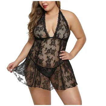 

Women Lace Sexy Lingerie Nightwear Camisole See Through Sexy Sleepwear Nightgowns Babydoll Sexy Nightgowns Home Wear Plus Size