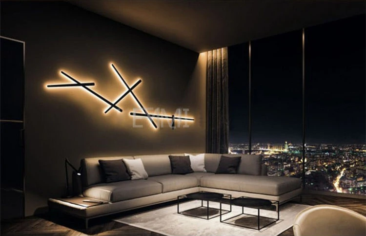 Скандинавский минималистичный художественный светодиодный длинный настенный светильник, современный простой Регулируемый Настенный светильник, прикроватный фон для гостиной, коридора