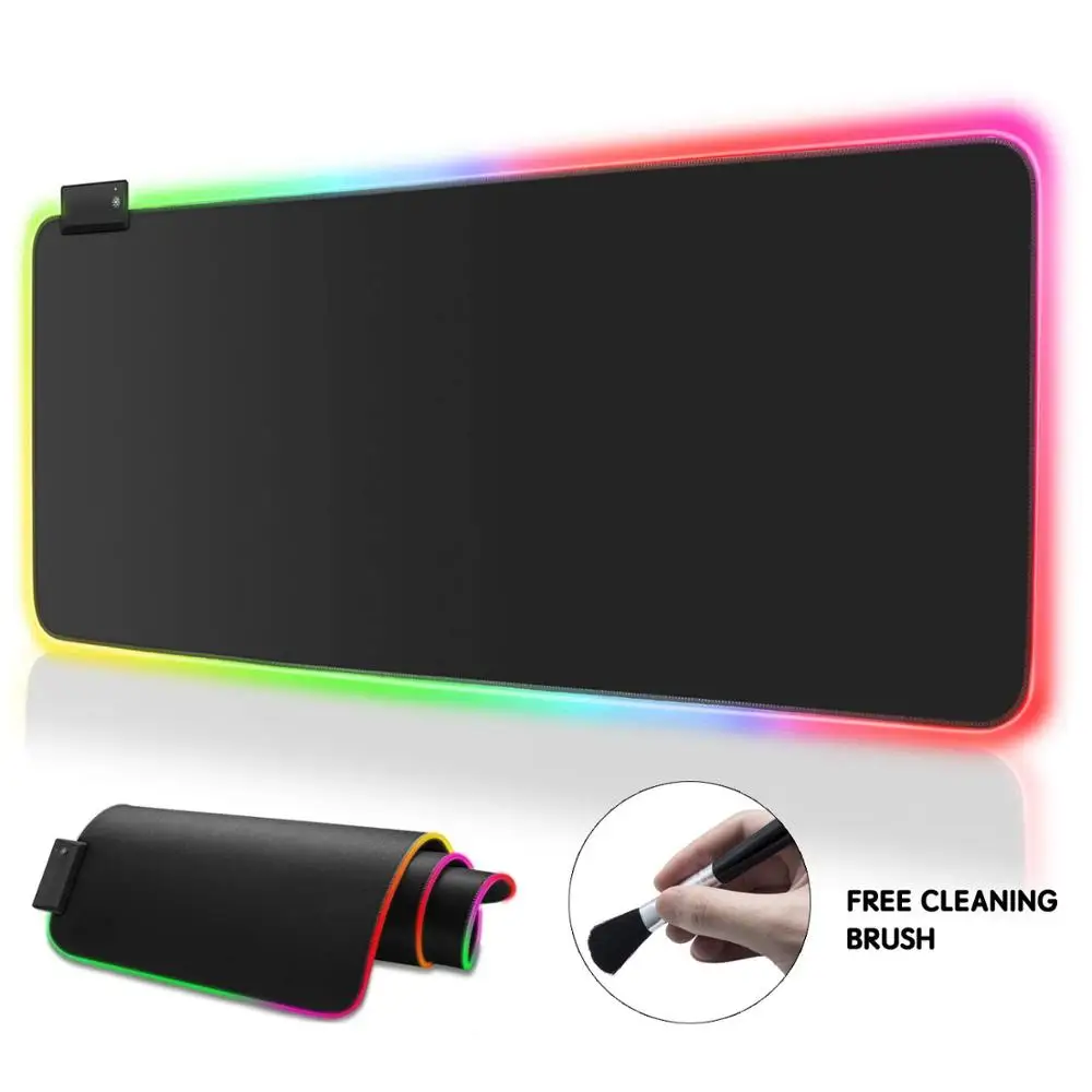 Fanshu LED Gaming Mouse Pad Gamer Large RGB Dota 2 Desk Mat Oversize Glowing Non-Slip Rubber Keyboa