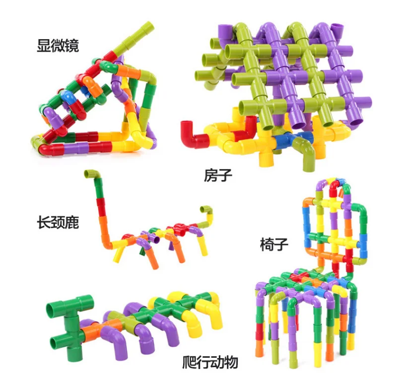 1box 72 pcs water pipeplug match building blocks magical kids construction block toys for christmas gift