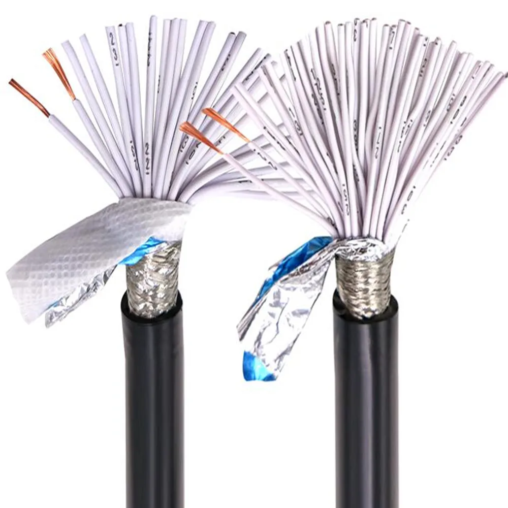 RVVP 10m 차폐 와이어, 2 3 4 5 6 7 8 10 12 14 16 20 24 코어 제어 신호 라인, 22AWG0.3 0.5 0.75mm PVC 케이블