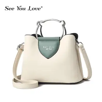 

2020 New Women Handbag Patchwork Cat Handle Luxury Brand Pu Leather Female Crossbody Bags Design Flap Messenger Shoulder Bags