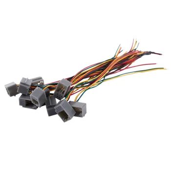 

10 Pcs 616E 4P4C RJ9 Female Telephone Connector Adapter w 4 Wires 8cm
