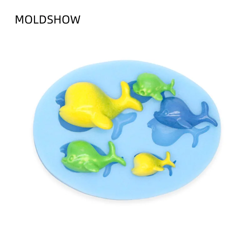 3D милый кит дельфин морские животные силиконовые формы чашки украшения торта