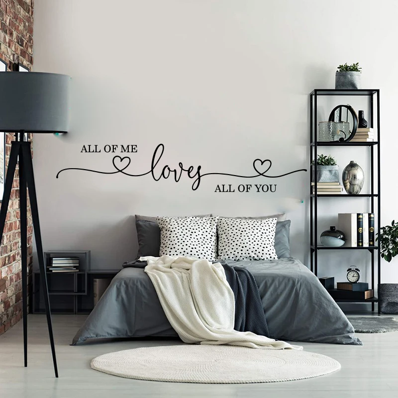 Large All of me loves All of You Wedding Wall Sticker Bedroom Living Room marriage wedding Love Quote Wall Decal Vinyl Decor (1)