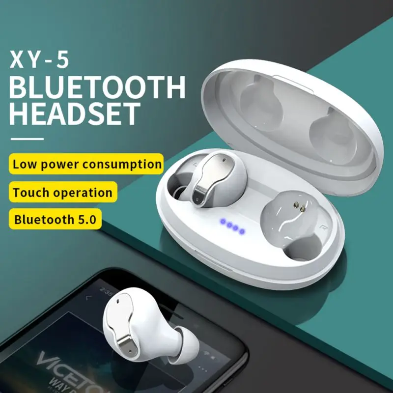 Мини Bluetooth наушники BT5.0 наушники с зарядный чехол Беспроводной чистый звук стерео наушники