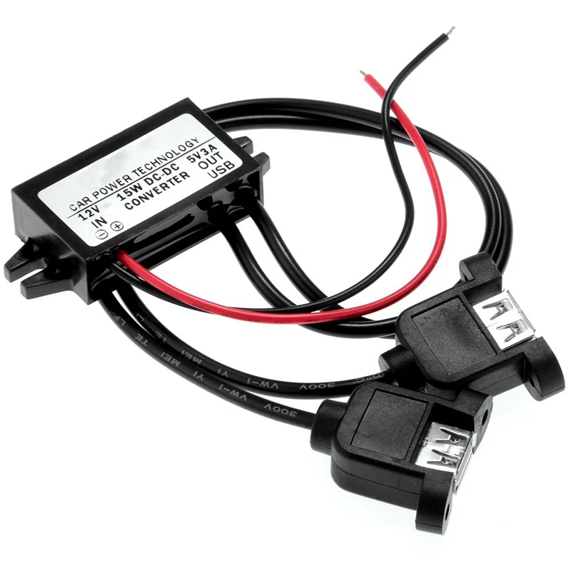 Инвертор 12 В до 5 В постоянного тока трансформатор напряжения 3A двойной usb-порт конвертер