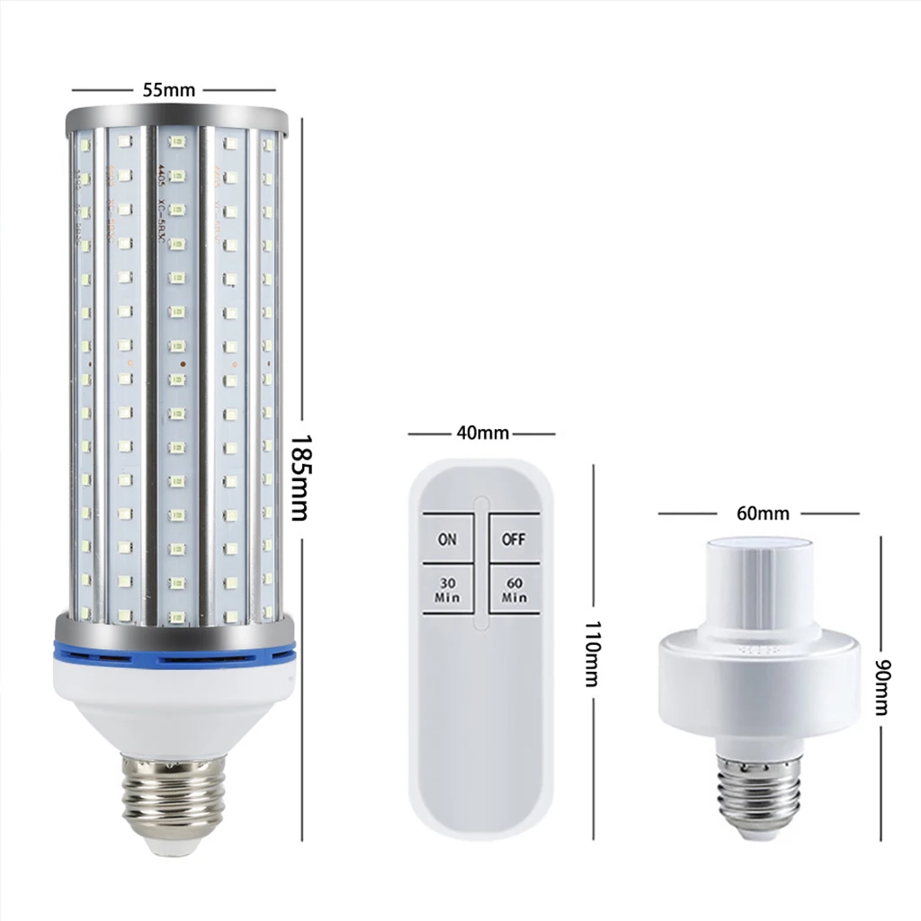 Germicidal Light UV Lamp 100W Equivalent LED Ultraviolet Sterilization Mites Lights E26/E27 Socket Wide Application