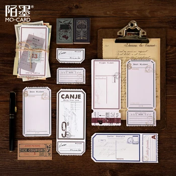 

Journey Series Retro Ticket Postmark Kraft paper Sticky Notes Memo Pad Diary Stationary Flakes Scrapbook Decorative Vintage