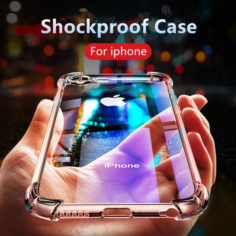 

Luxury Shockproof Silicone soft Phone Case on For iPhone 11 pro X XS Max XR 8 7 Plus 6 6S Plus 5S SE Case Protection Capa coque