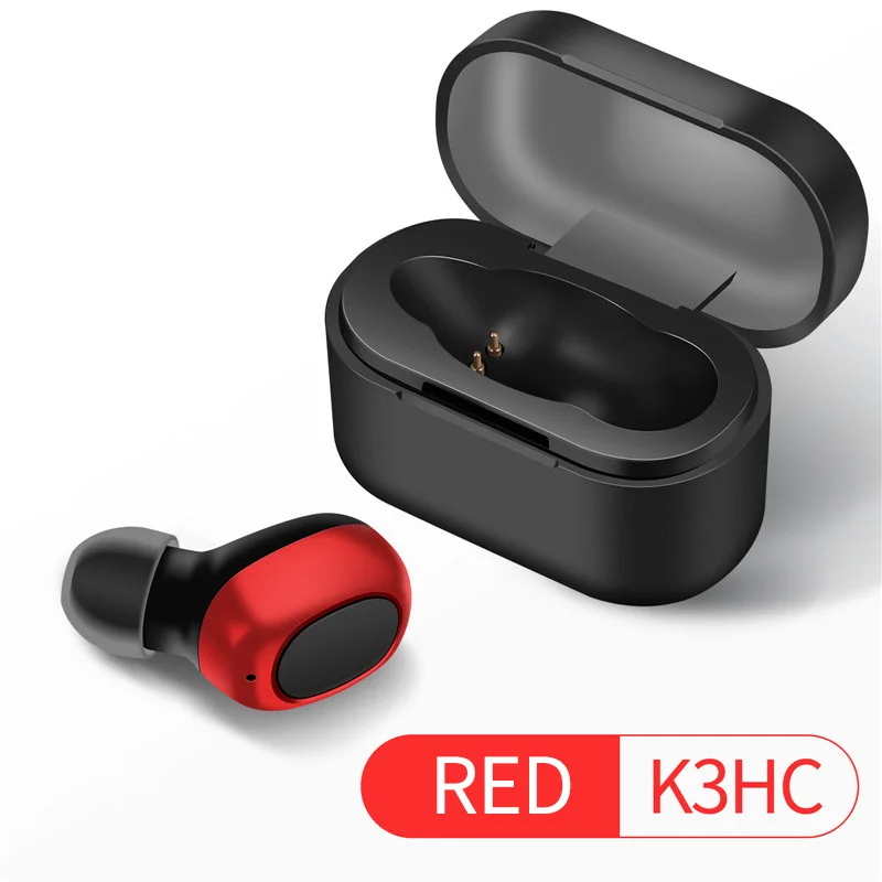 

TWS Single Ear Mini Bluetooth 5.0 Wireless Sports Headset with Charging Compartment with Microphone HD Call K3