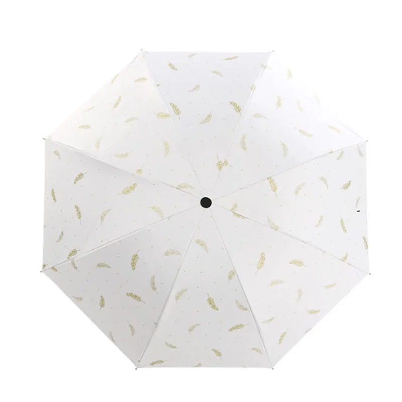 

Umbrella Black And White Feather Clear ManufacturerPortable Folding Umbrella Vinyl Sunscreen UV Protection Small Black Umbrella