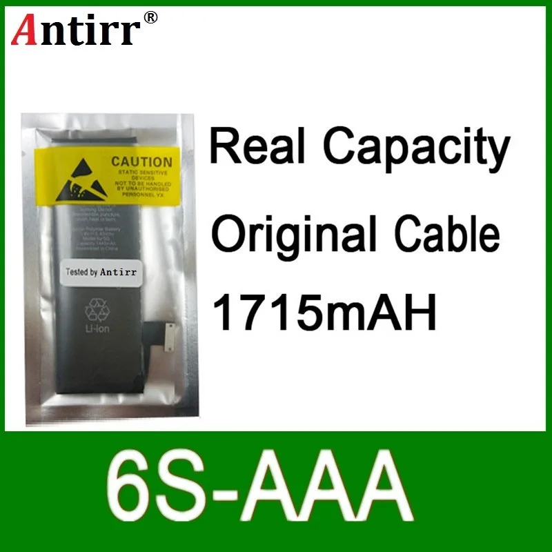 

10pcs/lot Real Capacity China Protection board 1715mAh 3.7V Battery for iPhone 6S zero cycle replacement repair parts 6S-AAA