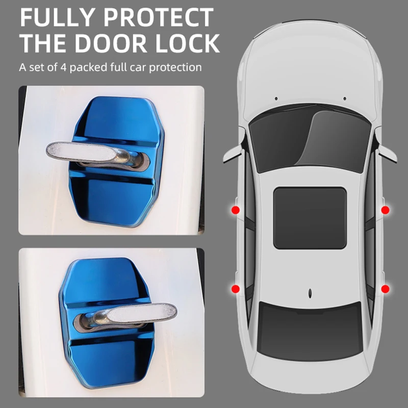 Car door lock cover 4 pieces protect buckle cover rust for BMW X1 X3 X4 X5 X6 E46 E90 E60 F10 E39 F30 E36 F20 E87 E70 E91 E30