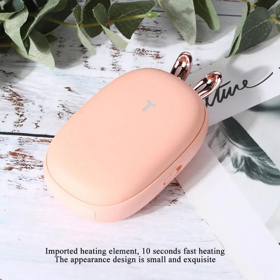 2 в 1 Зимний мини-грелка для рук, портативный USB Перезаряжаемый мобильный аккумулятор 5400 мАч, двусторонний быстрый нагрев
