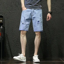 Для отдыха для мужчин рваные короткие брендовые джинсы Летняя одежда Дышащие хлопковые шорты джинсовые шорты для измельчения мужской большой размер 28-52