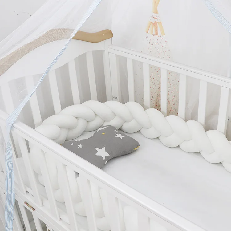Baby Crib Bumper Baby Crib Bedding Set Baby Bumper Bed Braid Knot Pillow Cushion Bumper Tresse De Lit Bebe Crib Protector Cot Room Decor Crib Bedding Set