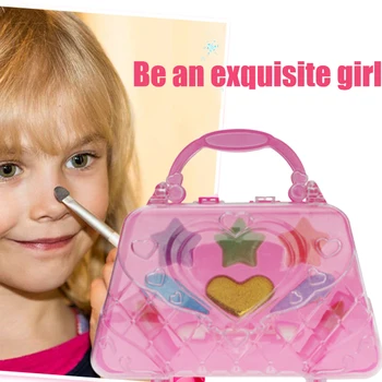 

1set Girls Simulation Make-up Toys Safe Non-toxic Washable Preschool Kid Beauty Toy Transparent Makeup Accessories Handbag