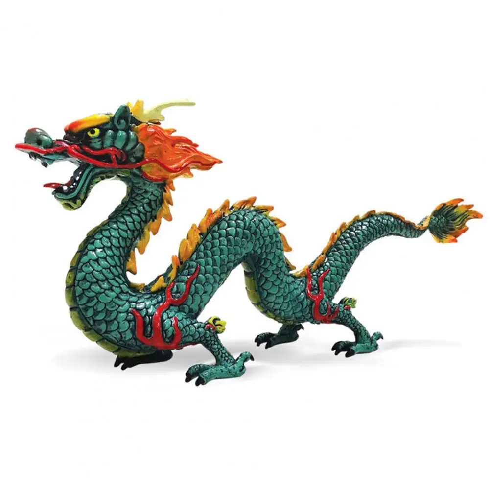 Dragon Statue Simulation Chinese Mythological Dragon Animals Model Ornament Chinese Feng Shui Dragon Statue for Home Decor Kids Gifts