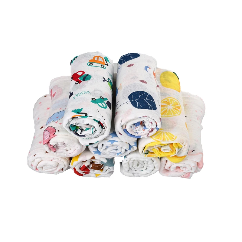 120*120 Двухслойное газовое детское Хлопковое одеяло, мягкое одеяло для обруча, три предмета в комплекте, детское банное Пеленальное полотенце