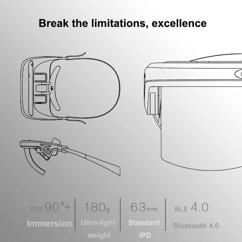 AR Box Holographic Effects Augmented Reality Glasses Smart Helmet 3D Virtual Reality with Control Handle Virtual Reality glasse