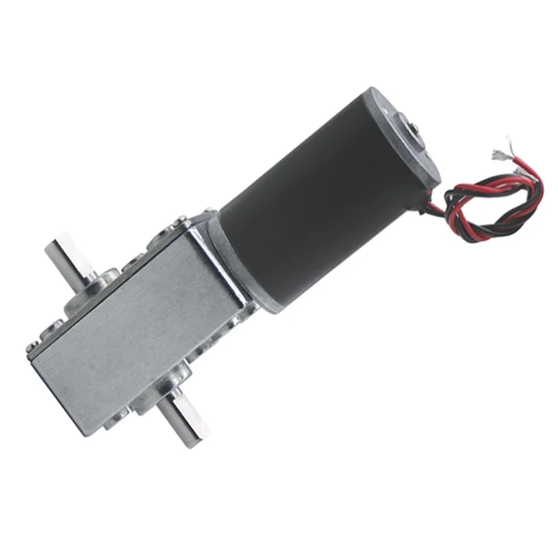 

Low Speed 75kg.cm Big Torque Transmission 8mm Dual Shaft Permanent Magnet Brushed DC Micro Worm Gear Motor