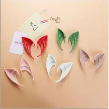 

Halloween Christmas Party Mysterious Angel Elf Ears Fairy Cosplay Accessories Latex Soft Pointed Tips False Ears Props