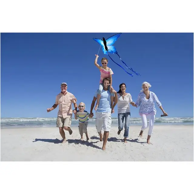 So Beautiful Blue Butterfly Kite Outdoor Fun Kite With 30m Line Kids Toy Summer Sports 3