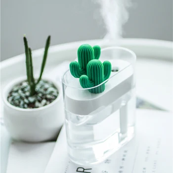 

Green Cactus USB LED Humidifier Room Diffuser Oil Air Mist Maker electric humidifier ultrasonic air humidifier aromatherapy