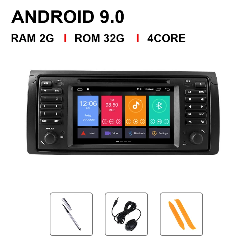 " ips DSP Qcta Core 1din Android 9,0 4+ 64 ГБ Автомобильный Радио DVD для BMW X5 E53 BMW E39 Мультимедиа gps навигация RDS DVR 4G Wifi OBD2 - Цвет: 4 Core 32 ROM